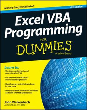 Paperback Excel VBA Programming for Dummies Book