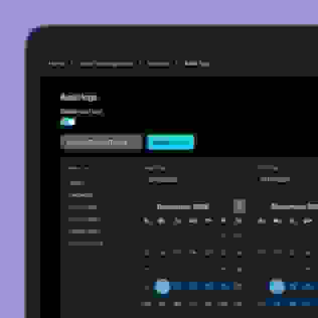 Exporting Vimeo audio logs .csv files under the team management settings by selecting a date range from a calendar.