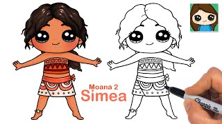 How to Draw Simea | Moana 2 | Disney