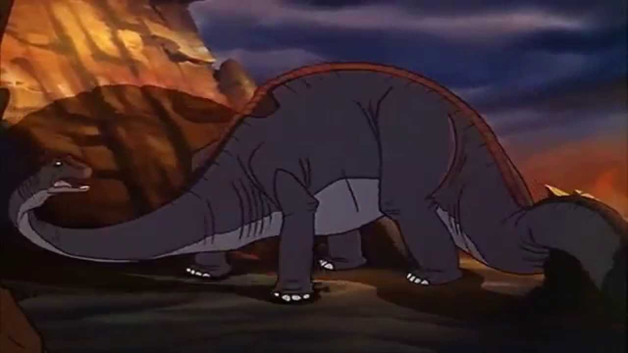 land before time sharptooth attack bite brontosaur - YouTube