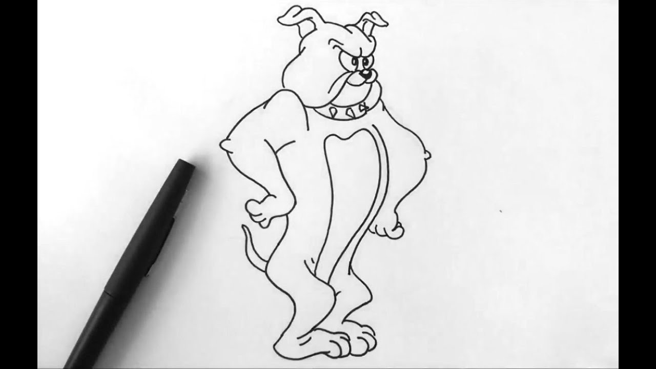 How to draw Spike the bulldog (Tom and Jerry) - YouTube