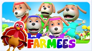 five little dogs nursery rhyme for babies by farmees