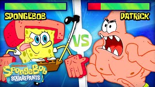 SpongeBob Fight Scenes with HEALTHBARS  | 60+ Minute Compilation | @SpongeBobOfficial