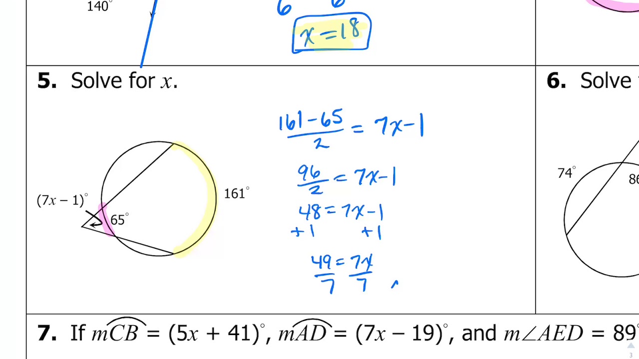 arcs, angles, & algebra - YouTube