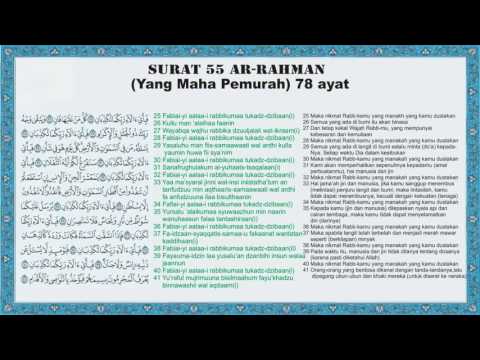 Al Quran Surat 55 Ar Rahman Arab Latin Dan Terjemahan