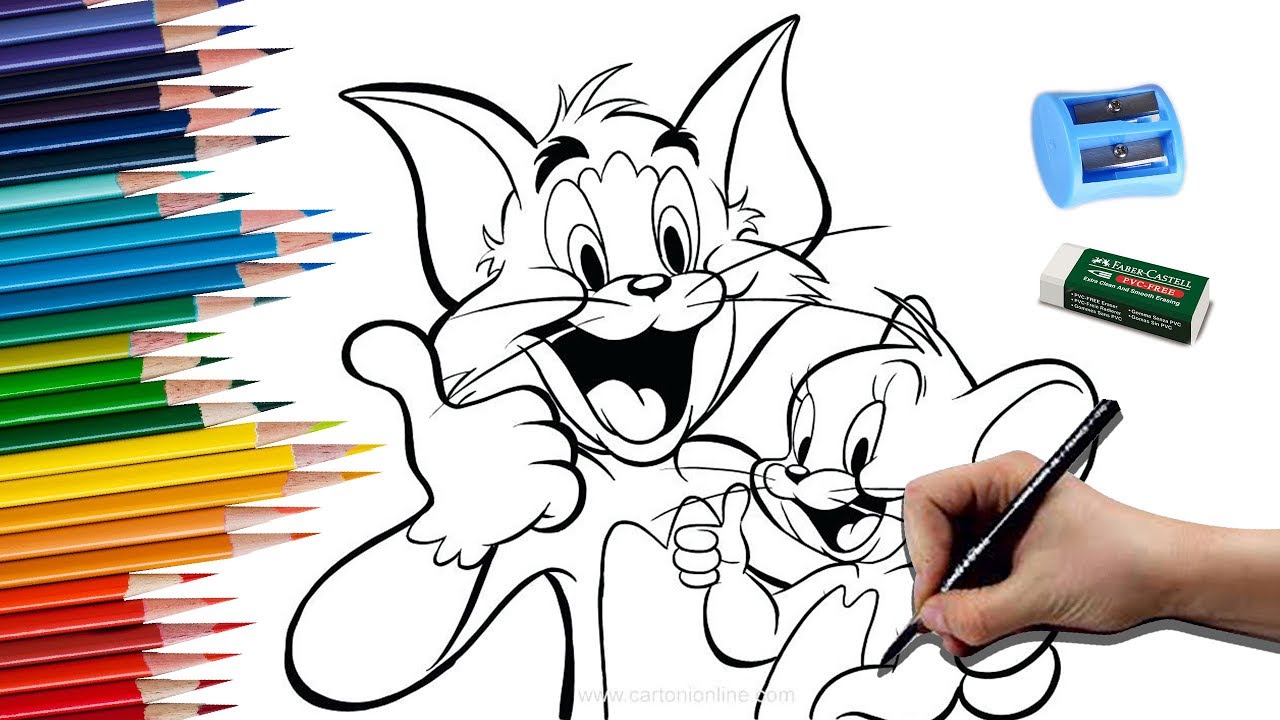 How to draw Tom and Jerry by pencil step by step. Tom and Jerry ...