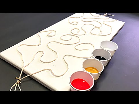 String Pulling with Acrylics!! 006 STRINGS @ 1 CE! Wigglz Art Fluid Art Beginners Technique!