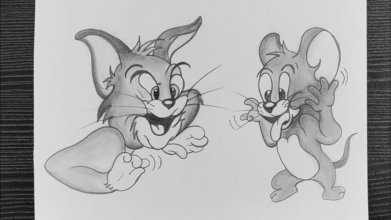 How To Draw Tom And Jerry // Tom And Jerry Drawing Easy // Cartoon ...