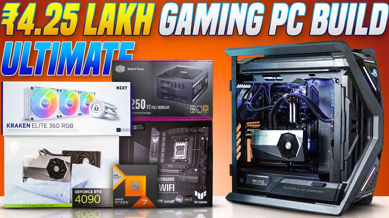 ₹4.25 Lakh Ultimate Full Setup Gaming PC Build! | Liquid Cooled 4090 ...