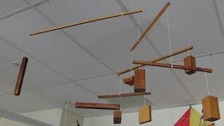 Hang a mobile from the ceiling, learn about levers/// Homemade Science with Bruce Yeany