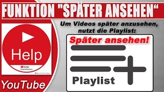 YouTube Video speichern und später ansehen 👉👀 Playlist später ansehen einfach erklärt 👍😊