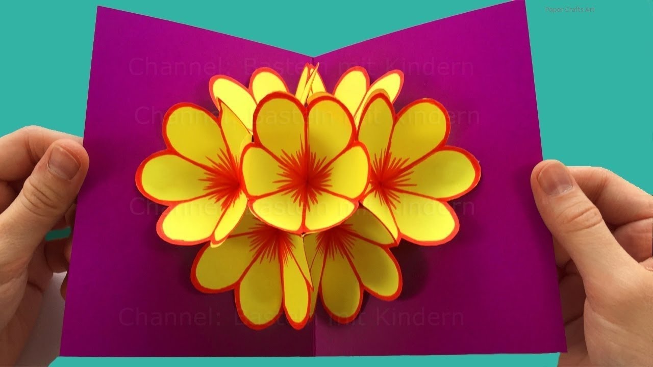 Pop-Up Card Flower - Mother's Day Crafts - Pop up card Mother's Day