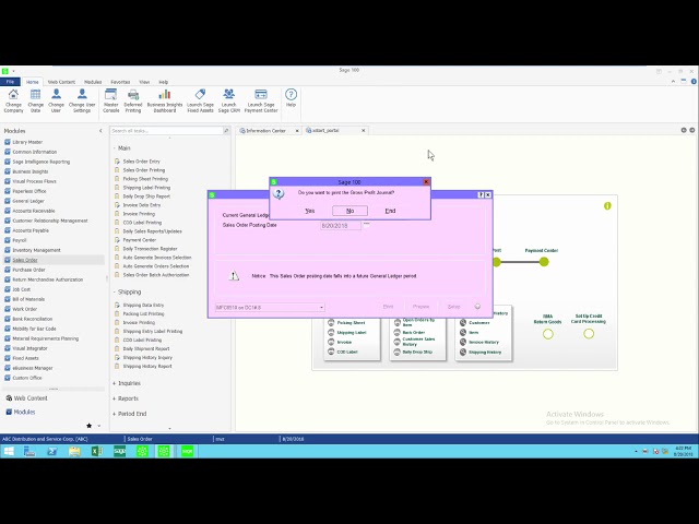 Sage 100cloud Invoice Multiple Sales Orders