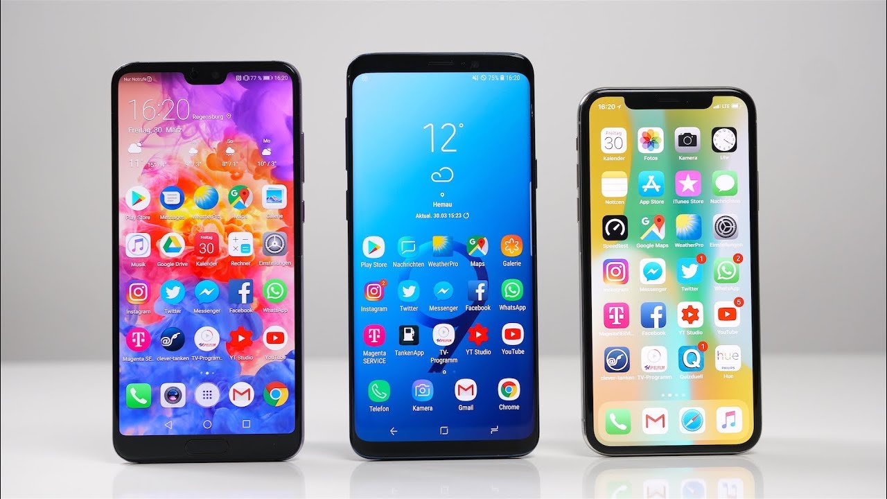 Iphone xs vs samsung s9 vs huawei p20 pro