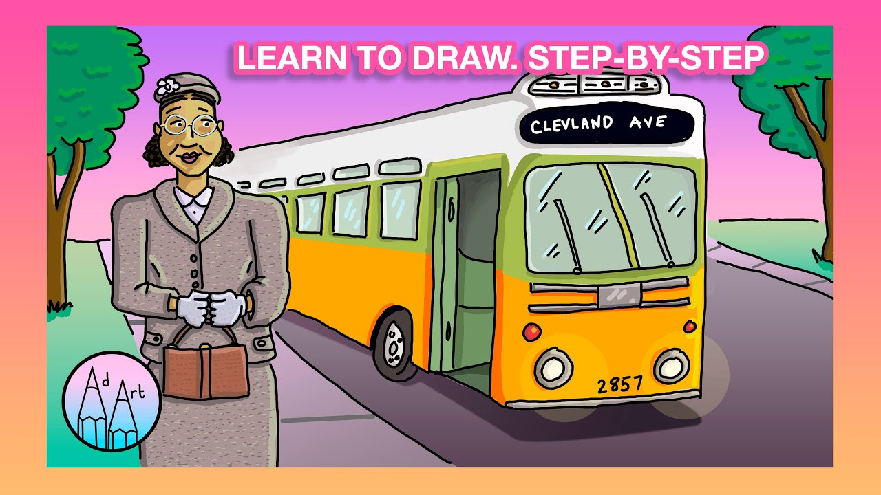 Color Rosa Parks Bus Drawings