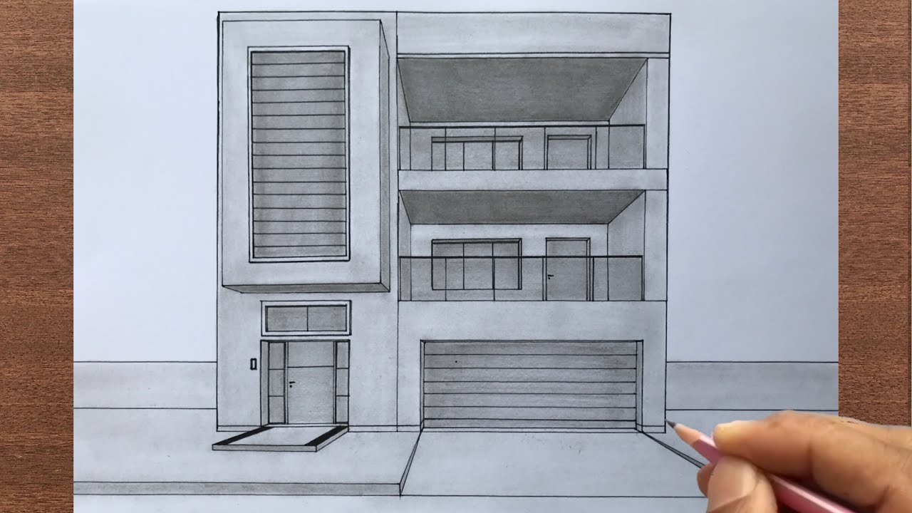 How to Draw a House in 1-Point Perspective - YouTube