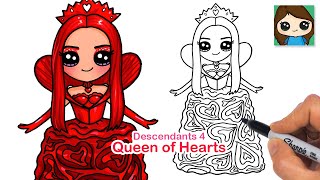 How to Draw Queen of Hearts | Descendants 4 | The Rise of Red