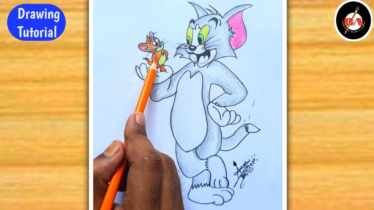 how to draw Tom and jerry drawing step by step || drawing tutorial ...