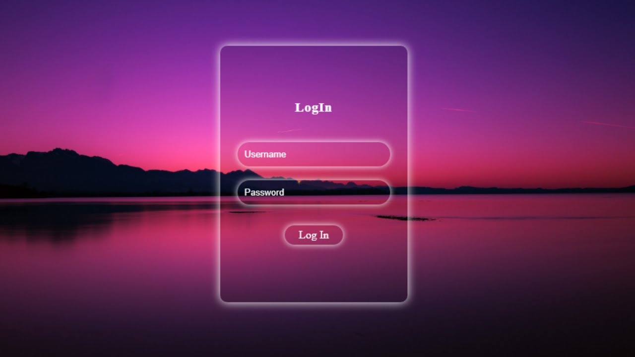 Advance Transparent Login Form With Background Video | HTML And CSS