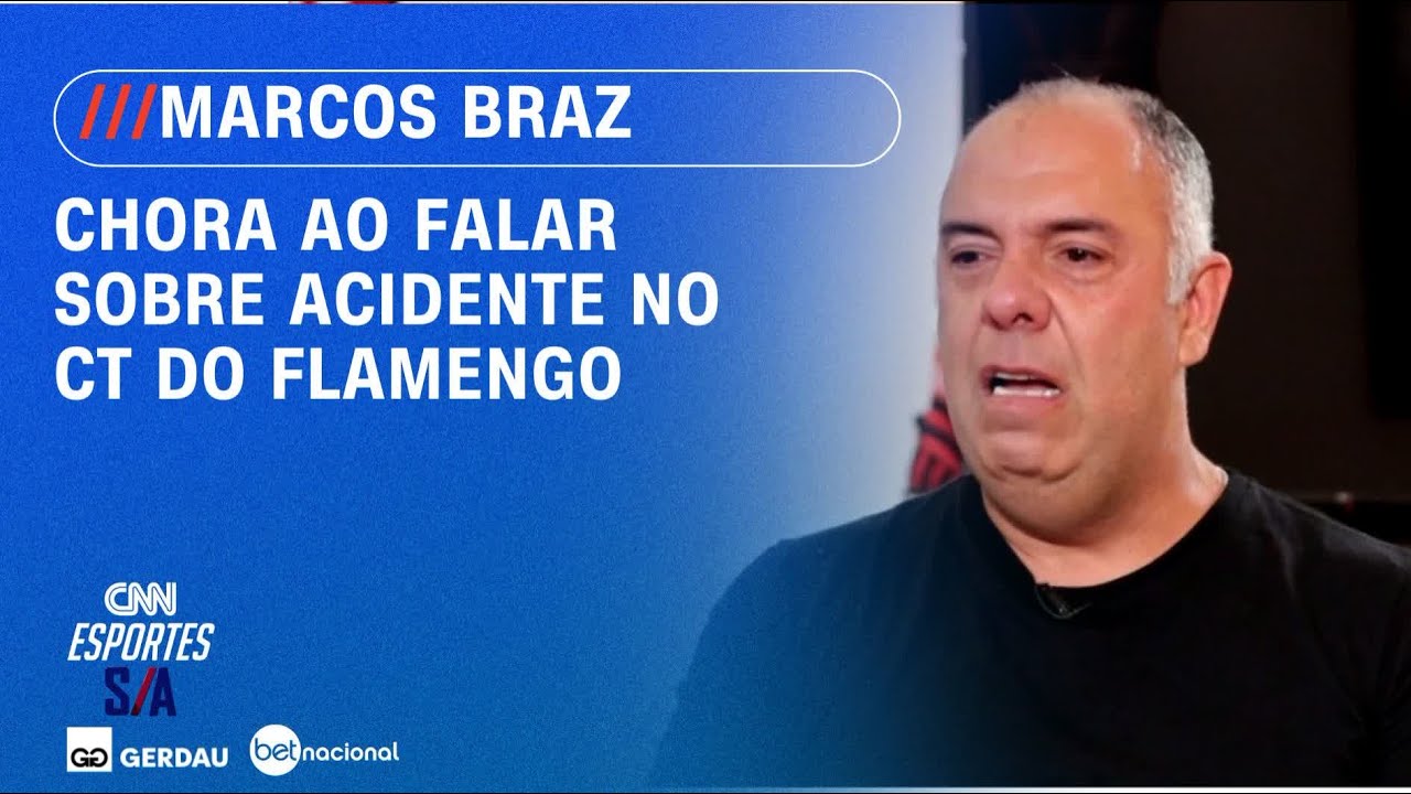 Marcos Braz chora ao falar sobre acidente no CT do Flamengo