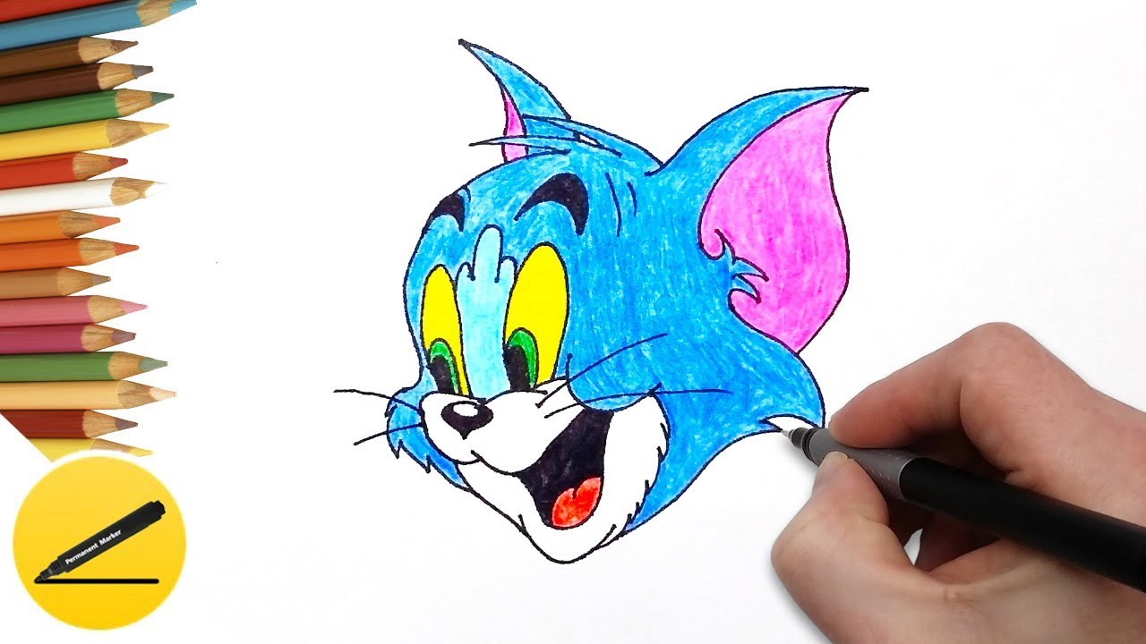 How to Draw Tom Cat from Tom and Jerry Step by Step - Drawing for ...