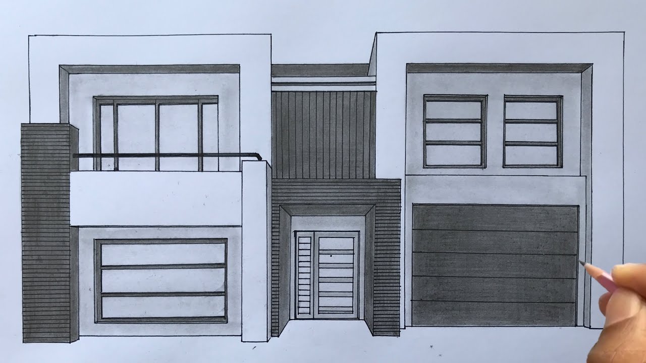 How to Draw a House in 1-Point Perspective - YouTube