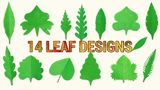 DIY PAPER LEAVES | 14 DIFFERENT LEAF CUTTING DESIGN IDEAS