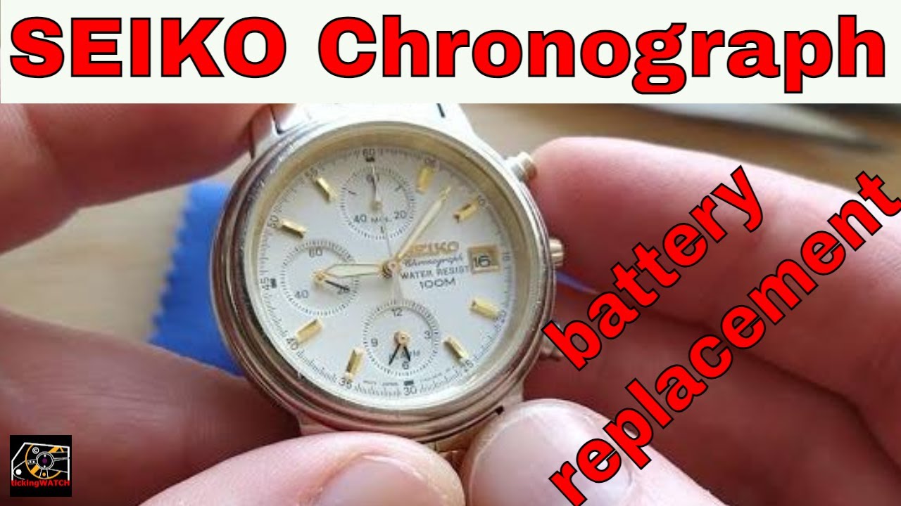 Seiko Chronograph battery replacement quartz movement 7T62 - YouTube