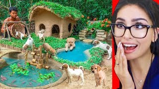 Kid Builds Amazing Mud House for DOGS