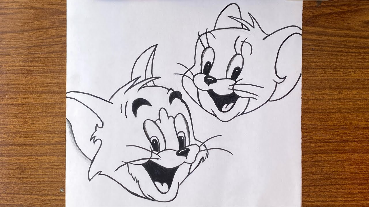 How to draw tom and jerry easy step by step // How to draw tom and