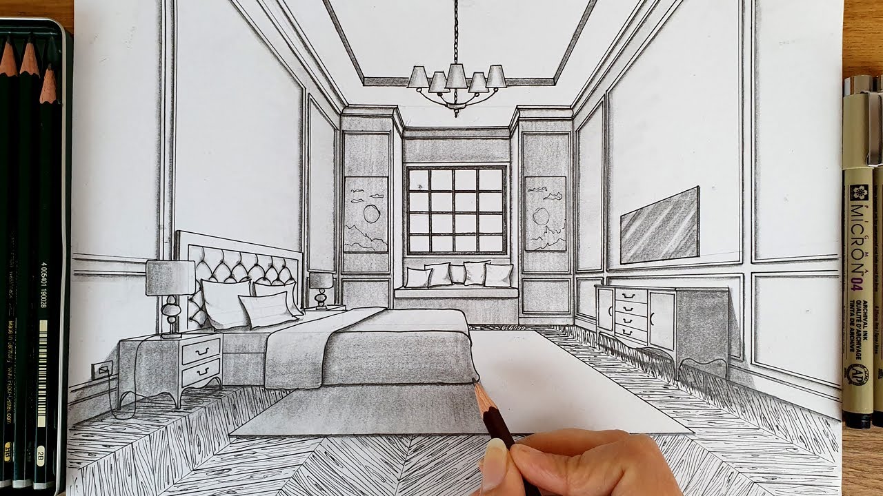 How To Draw A Room Using 1 Point Perspective : Pin By Design On ин ...