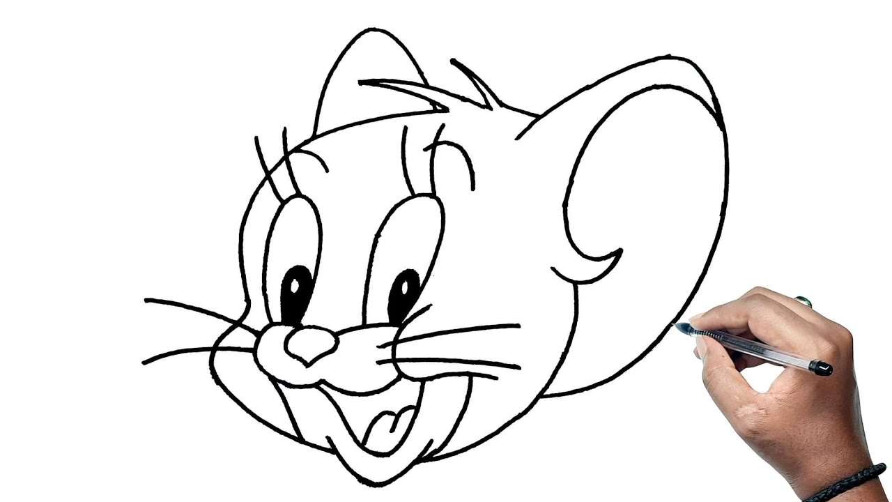 how to draw jerry mouse | Tom and jerry | JERRY MOUSE drawing Step ...