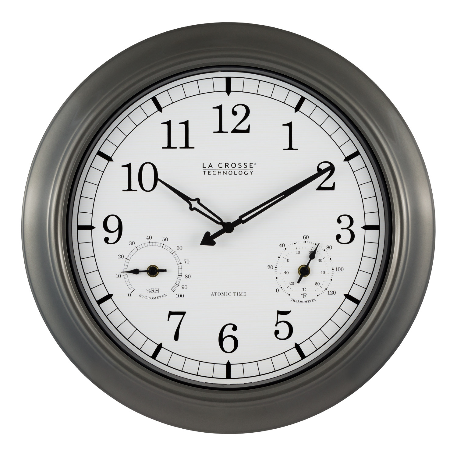 18″ La Crosse Technology Outdoor Atomic Wall Clock w/ Temp/Humidity