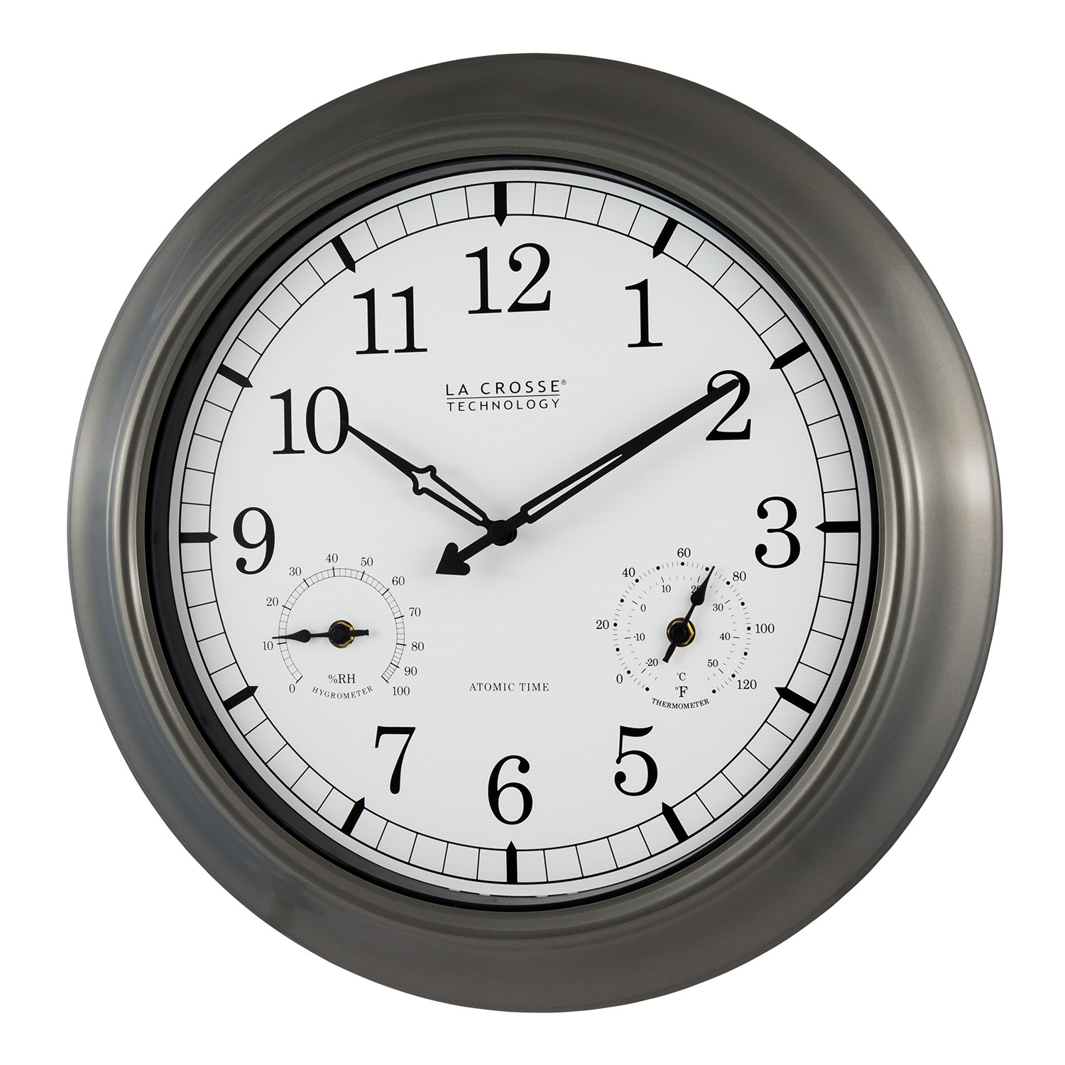 18″ La Crosse Technology Outdoor Atomic Wall Clock w/ Temp/Humidity