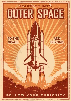 space poster outer vector shuttle retro background theme beyond easy designs lift illustration custom posters drawing archives customwallpaper wall