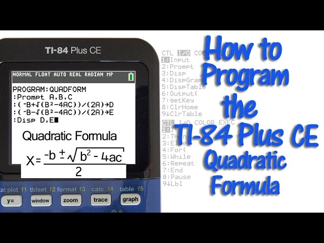 Ti 84 Plus Ce With Quadratic Formula