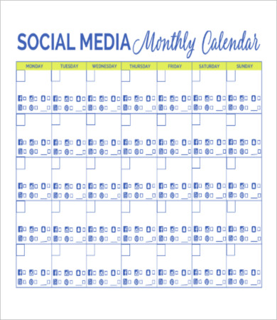 20 social media calendar templates free sample example format