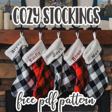 Learn how to sew a Christmas socking from a blanket with a free PDF pattern. Sew a cozy Christmas stocking using a blanket. Add embroidery if you want for a personalized look.