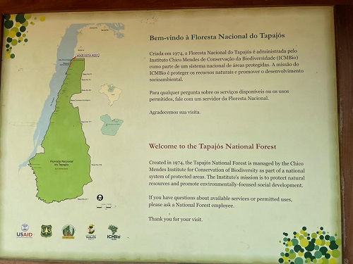 Mapa da Floresta Nacional (Flona) do Tapajós, em Belterra (PA).
