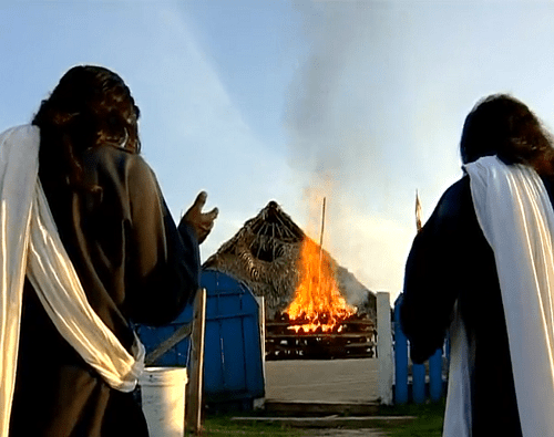 Ritual da AEMINPU, Associação Evangélica Missionária do Novo Pacto Universal, no Peru.