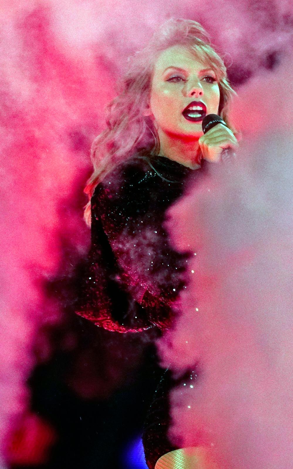 American pop star Taylor Swift performs during her Reputation Stadium Tour at Gillette Stadium, Thursday, July 26, 2018, in Foxborough, Mass. (Photo by Robert E. Klein/Invision/AP)