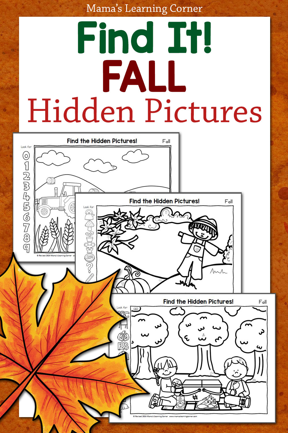 Fall Hidden Pictures Worksheets