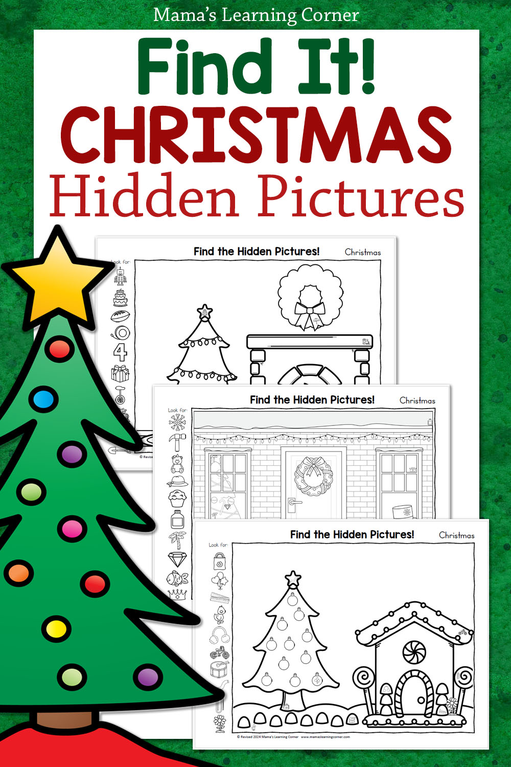 Christmas Hidden Pictures Worksheets