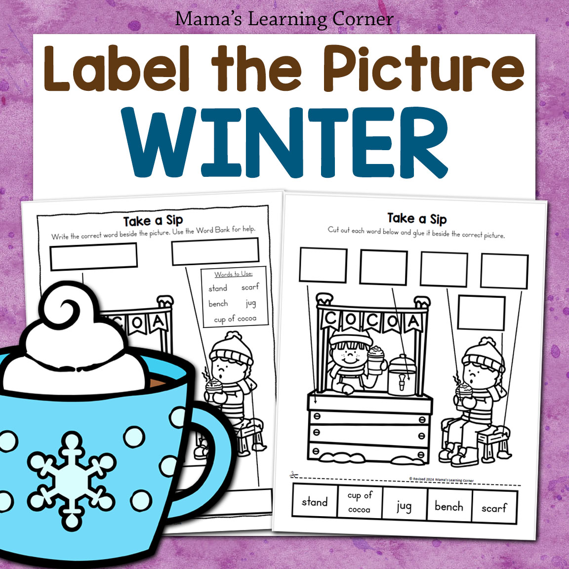 Winter Label the Picture Worksheets