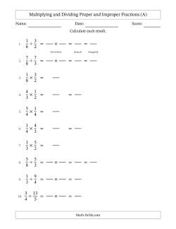 fractions worksheets