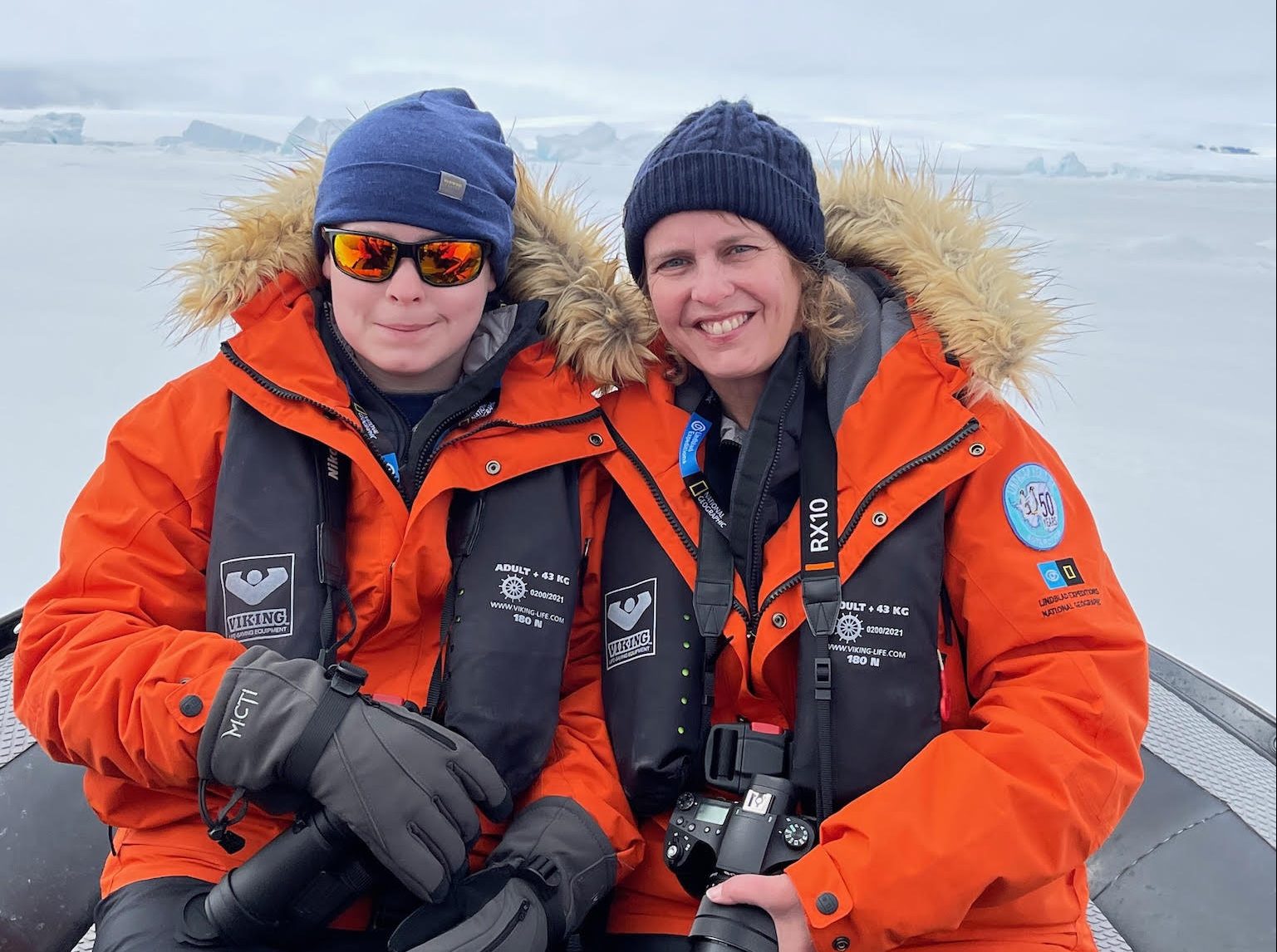 Rebecca Olsen and Charlie Olsen visited Antarctica over Christmas in 2023. In a Reddit post, Charlie's dad called the journey "a trip of a lifetime for them both." Both people were killed in a crash with a wrong-way driver Aug. 26, 2024 on Highway 85 in San Jose. (Photo courtesy of Cameron Olsen)