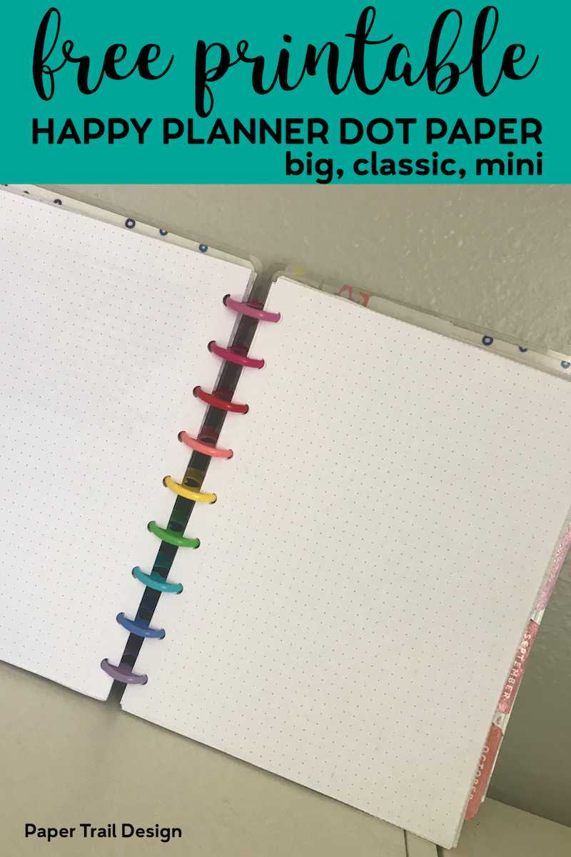 happy planner dot grid paper free printable paper trail design