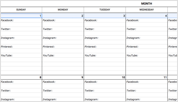 how to create a social media calendar a template for marketers