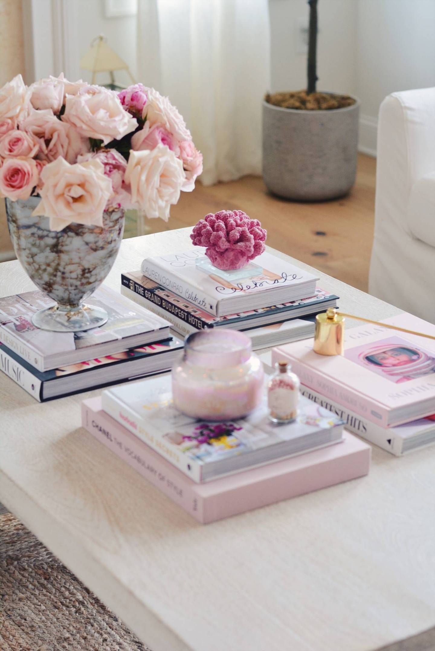 Pink coffee table books 