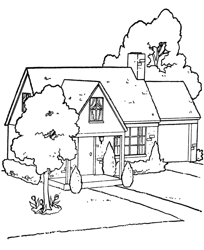 coloring pages of houses coloring home